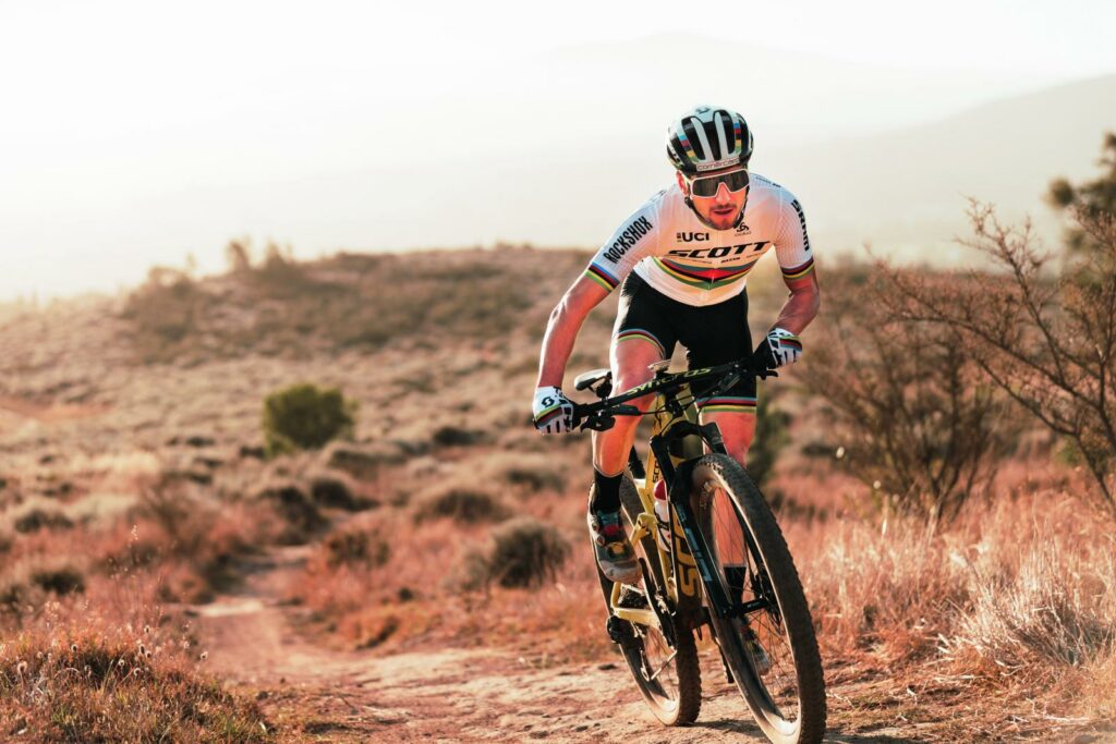 Il retg dils mountainbikers, sin in trail ell'Africa dil Sid.