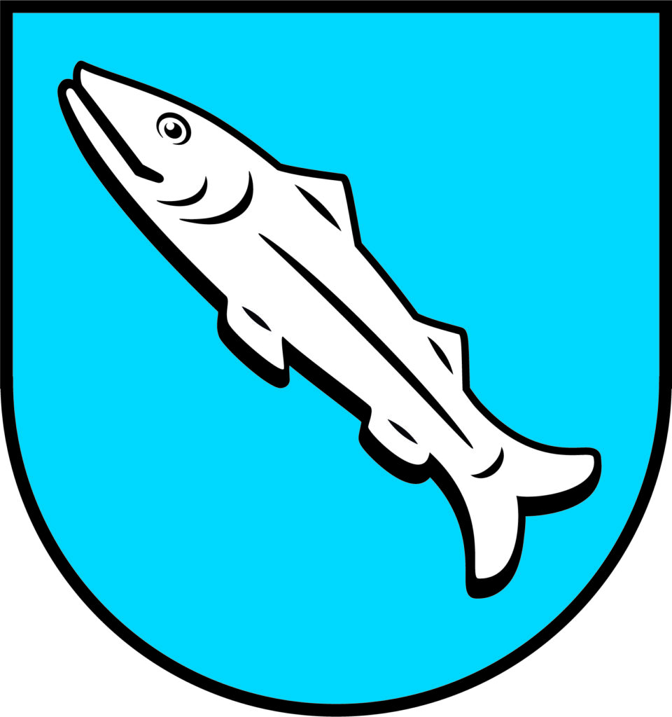 Il uoppen niev da Laax, cugl pèsch che ha serrau la bucca e che ri.