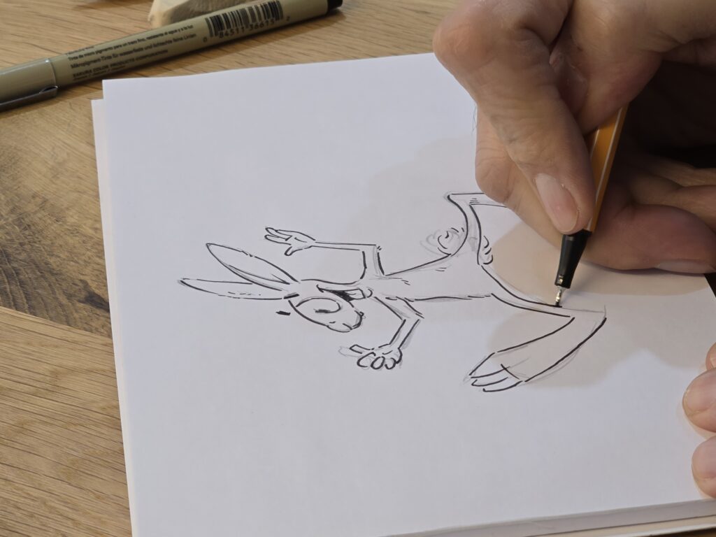 Ed il dissegn avanza, da stritg a stritg.